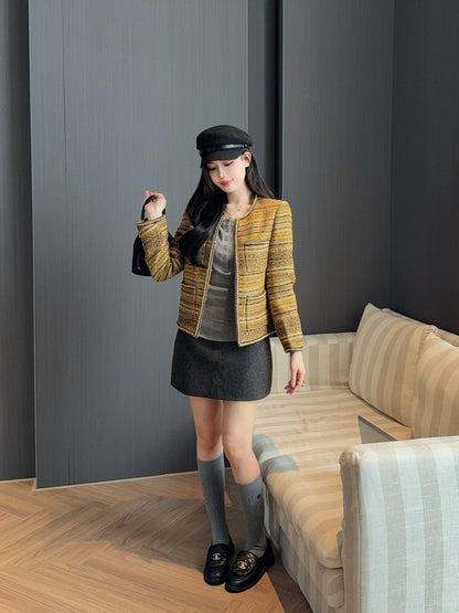 Chan 25fw chain-trimmed jacket