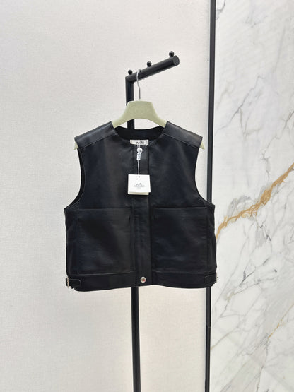 Herm 25fw leather vest
