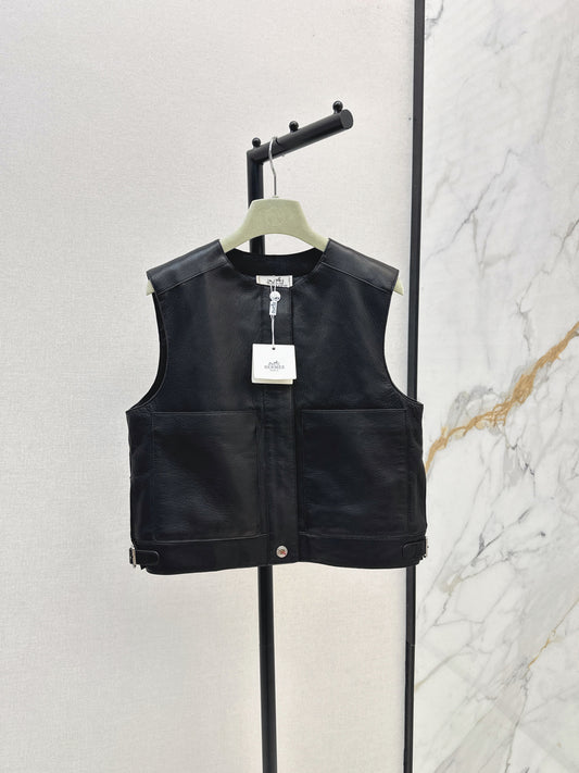 Herm 25fw leather vest