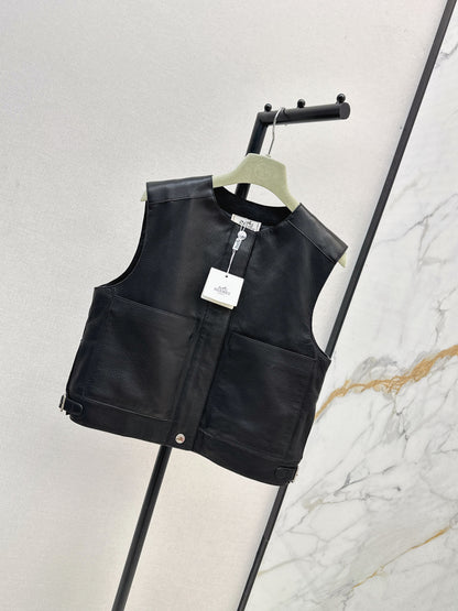 Herm 25fw leather vest