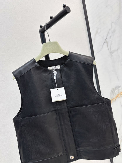 Herm 25fw leather vest