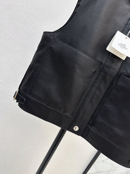 Herm 25fw leather vest