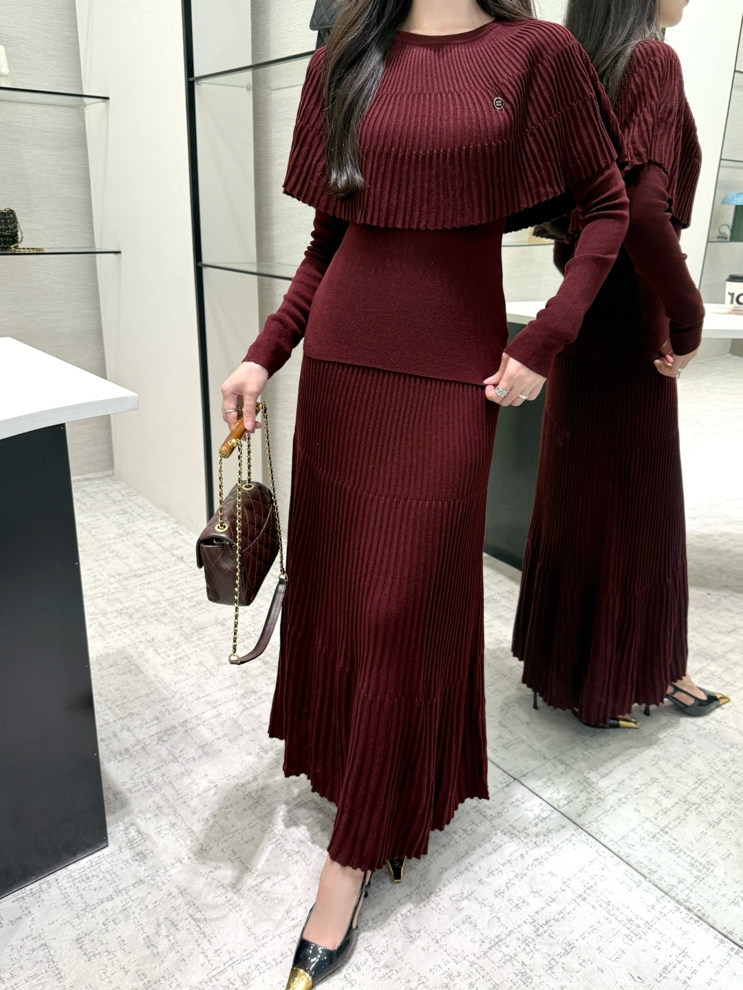 Miu 25fw knitted suit