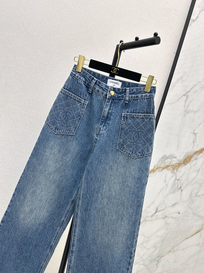 Chan 25fw rhinestone jeans