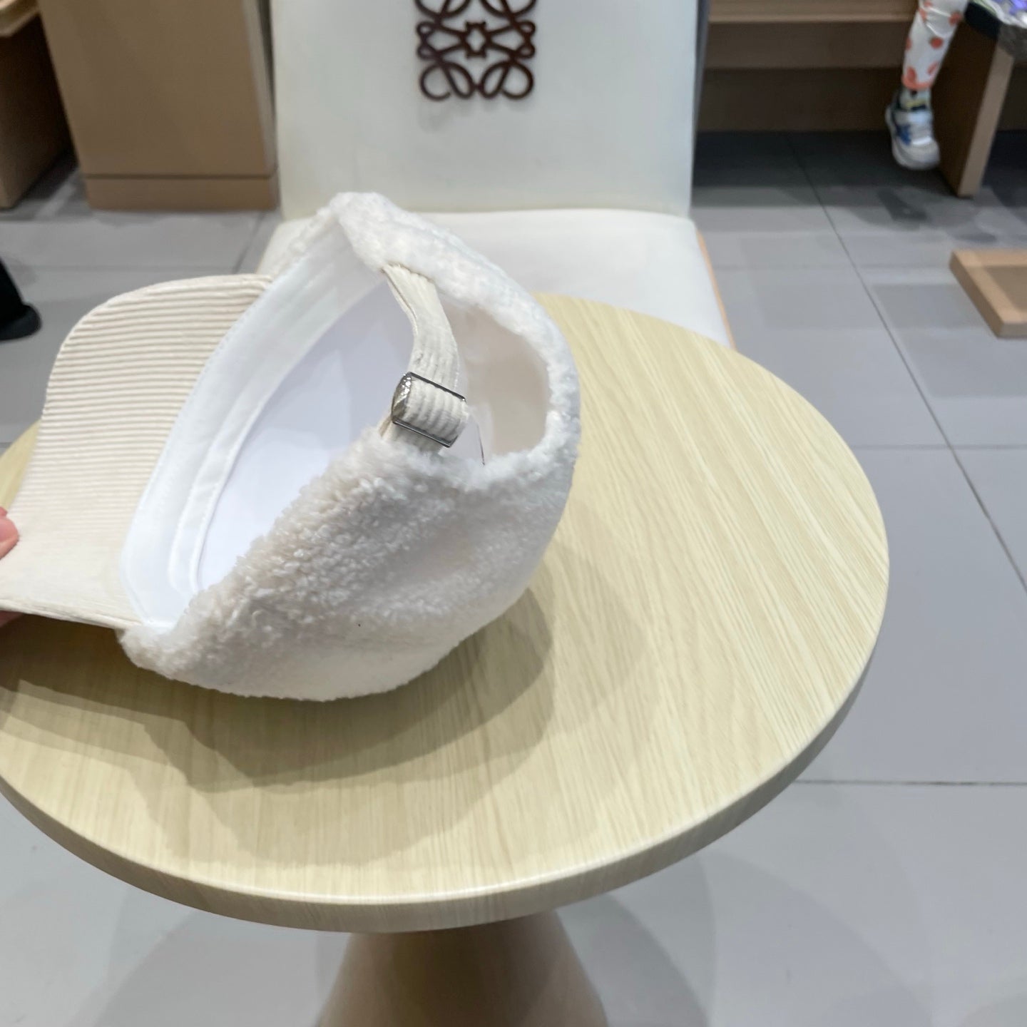 Chan Lamb wool and corduroy brim baseball cap