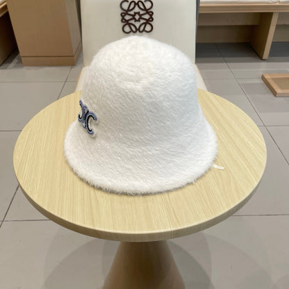 Ce1i autumn and winter plush bucket hat