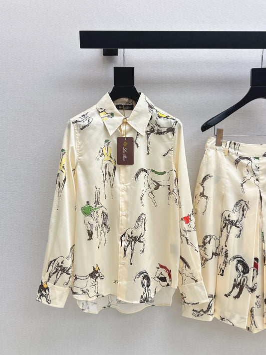 Loro 25fw printed shirt