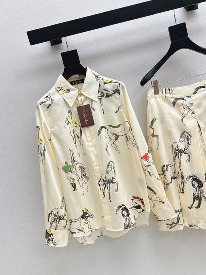 Loro 25fw printed shirt