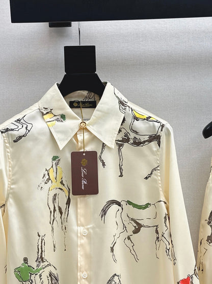 Loro 25fw printed shirt