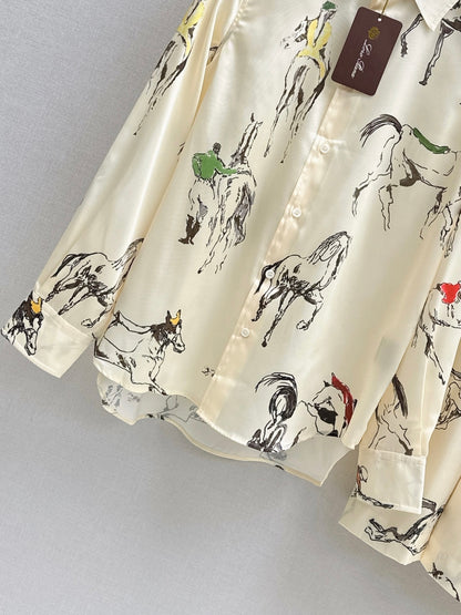 Loro 25fw printed shirt