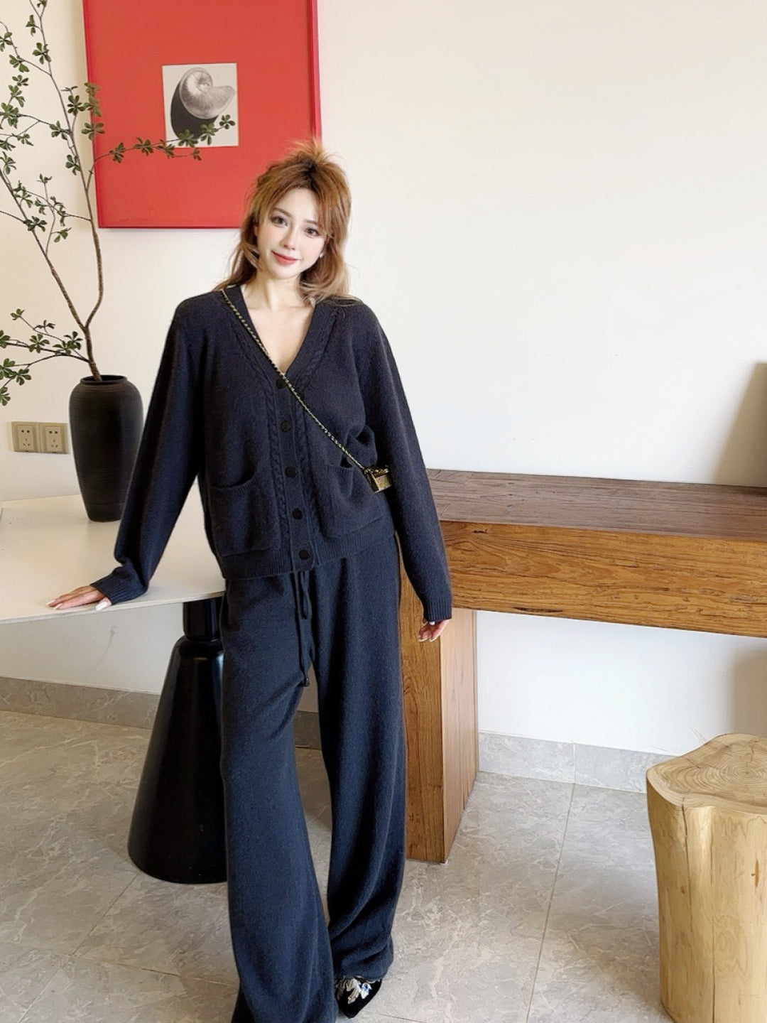 Loro 25fw knitted suit