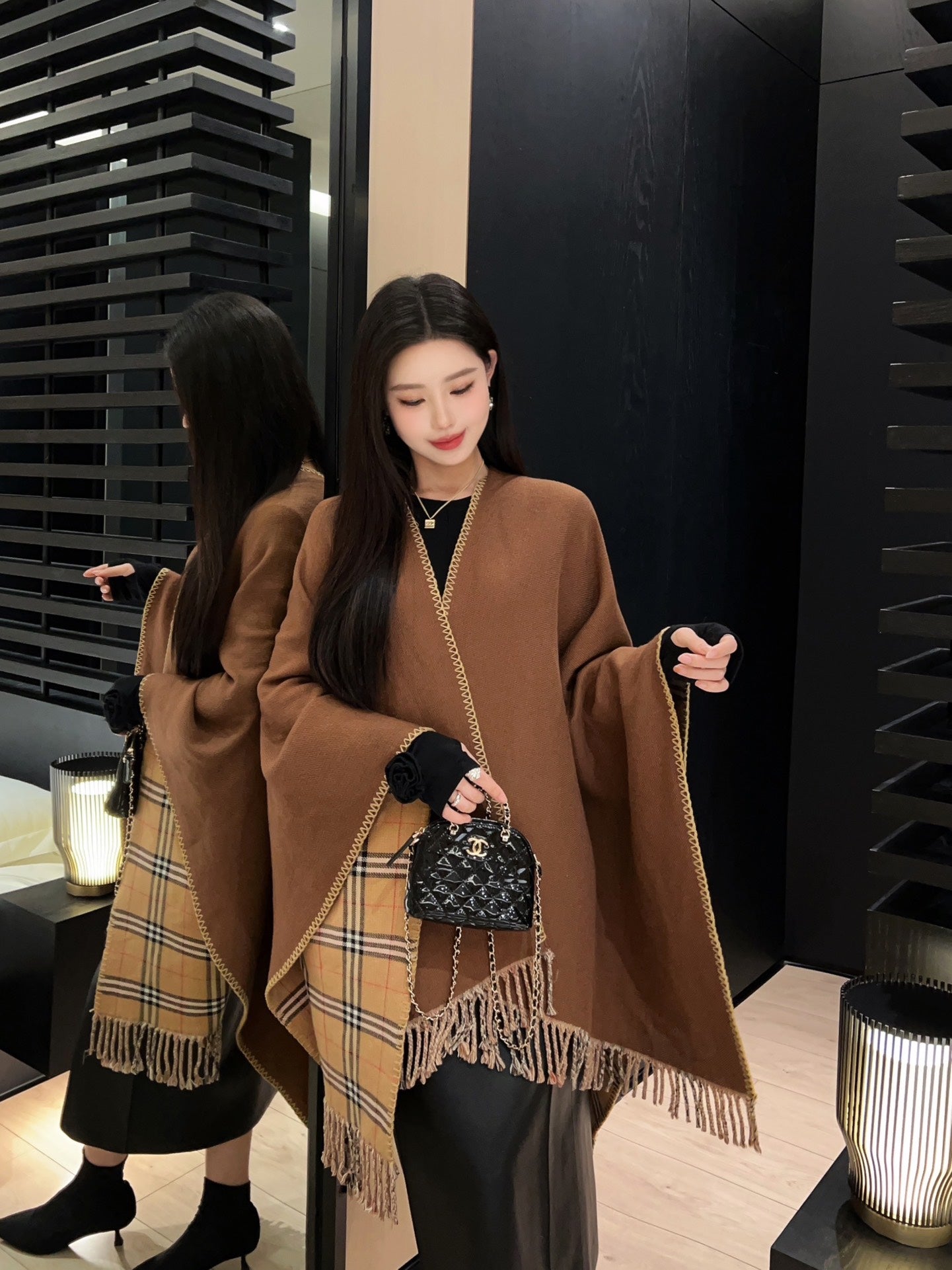 Bur 25fw cape shirt scarf