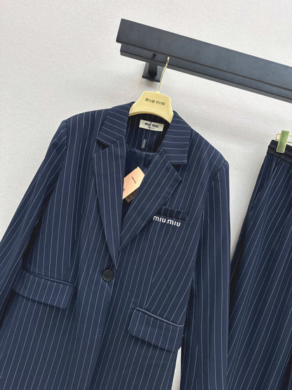 Miu 25fw striped blazer