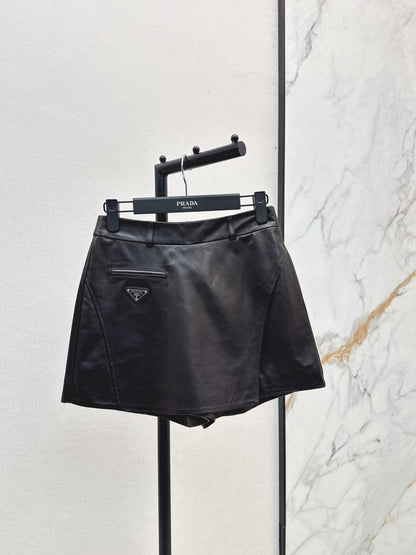 Pra 25fw leather skirt