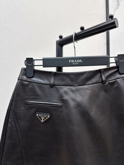 Pra 25fw leather skirt