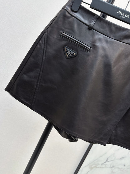Pra 25fw leather skirt