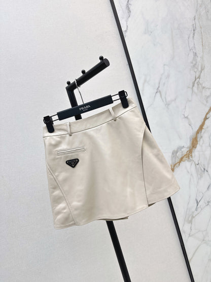 Pra 25fw leather skirt