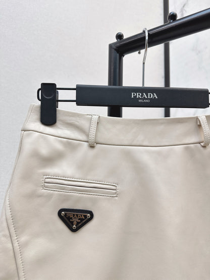 Pra 25fw leather skirt