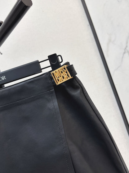CD 25fw leather skirt