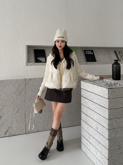 Loro 25fw patchwork down jacket