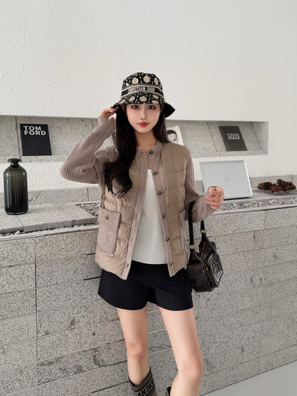 Loro 25fw patchwork down jacket