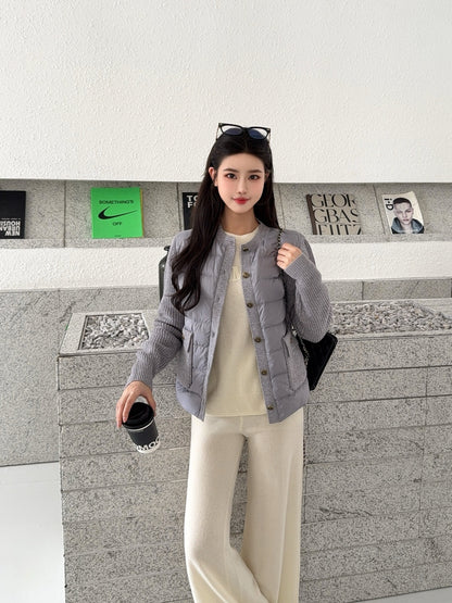 Loro 25fw patchwork down jacket