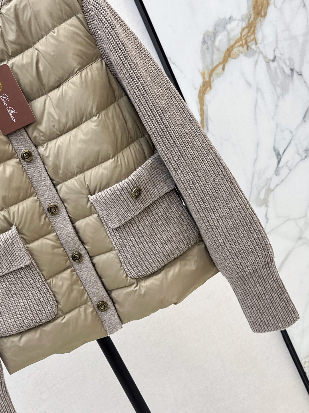 Loro 25fw patchwork down jacket