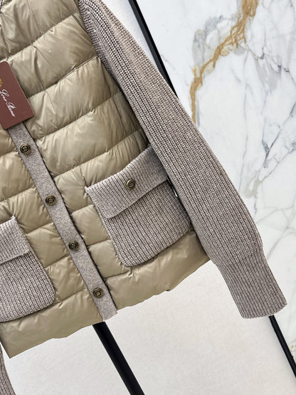 Loro 25fw patchwork down jacket