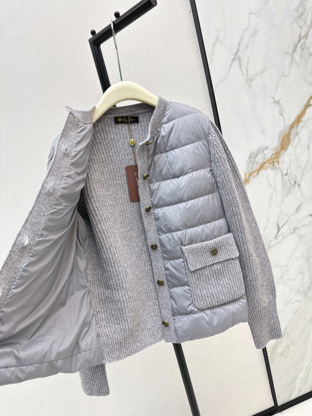 Loro 25fw patchwork down jacket