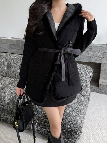 Loro 25fw patchwork down jacket