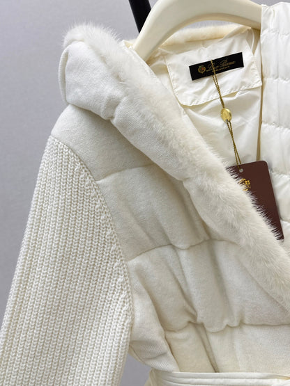 Loro 25fw patchwork down jacket