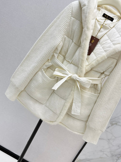 Loro 25fw patchwork down jacket
