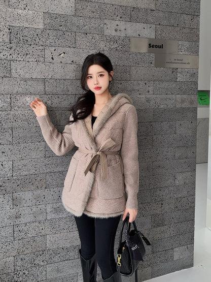 Loro 25fw patchwork down jacket