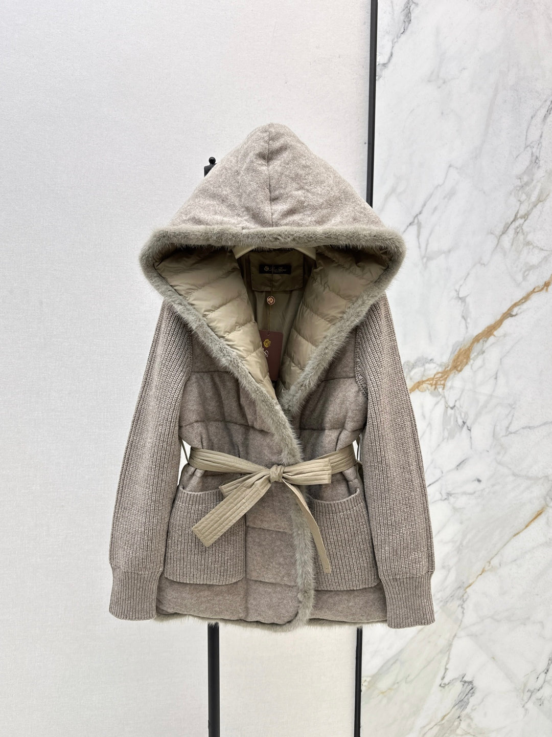 Loro 25fw patchwork down jacket