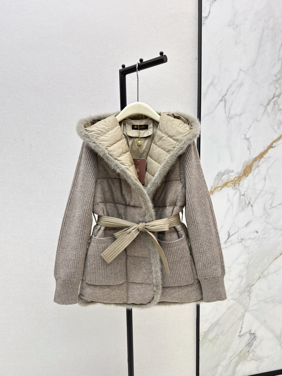 Loro 25fw patchwork down jacket