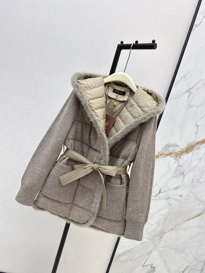 Loro 25fw patchwork down jacket
