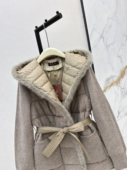 Loro 25fw patchwork down jacket