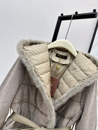 Loro 25fw patchwork down jacket