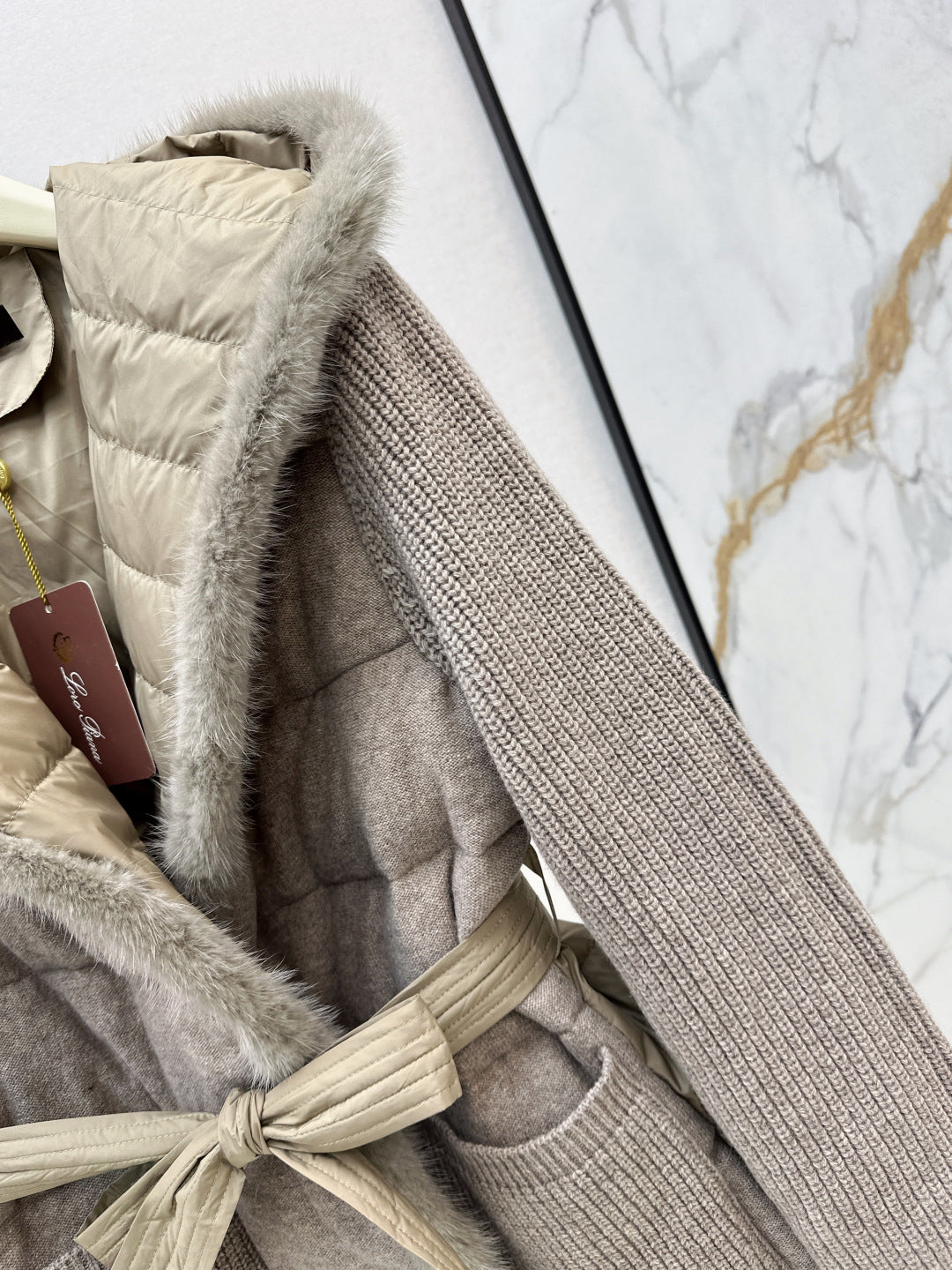 Loro 25fw patchwork down jacket