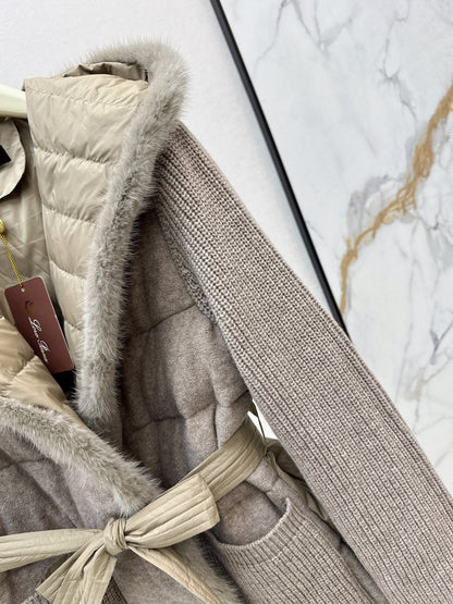 Loro 25fw patchwork down jacket
