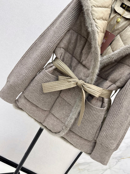 Loro 25fw patchwork down jacket