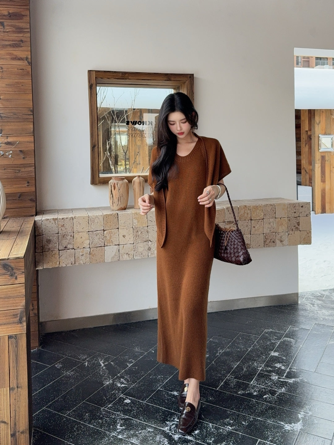 Loro 25fw dress cape set