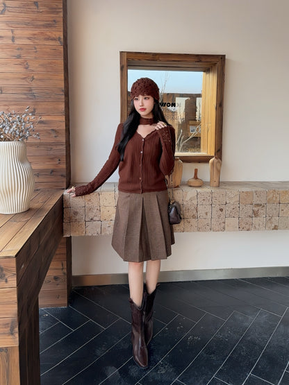 Chan 25fw cardigan hat set