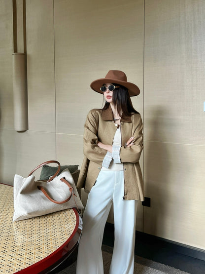 Loro 25fw lapel linen jacket