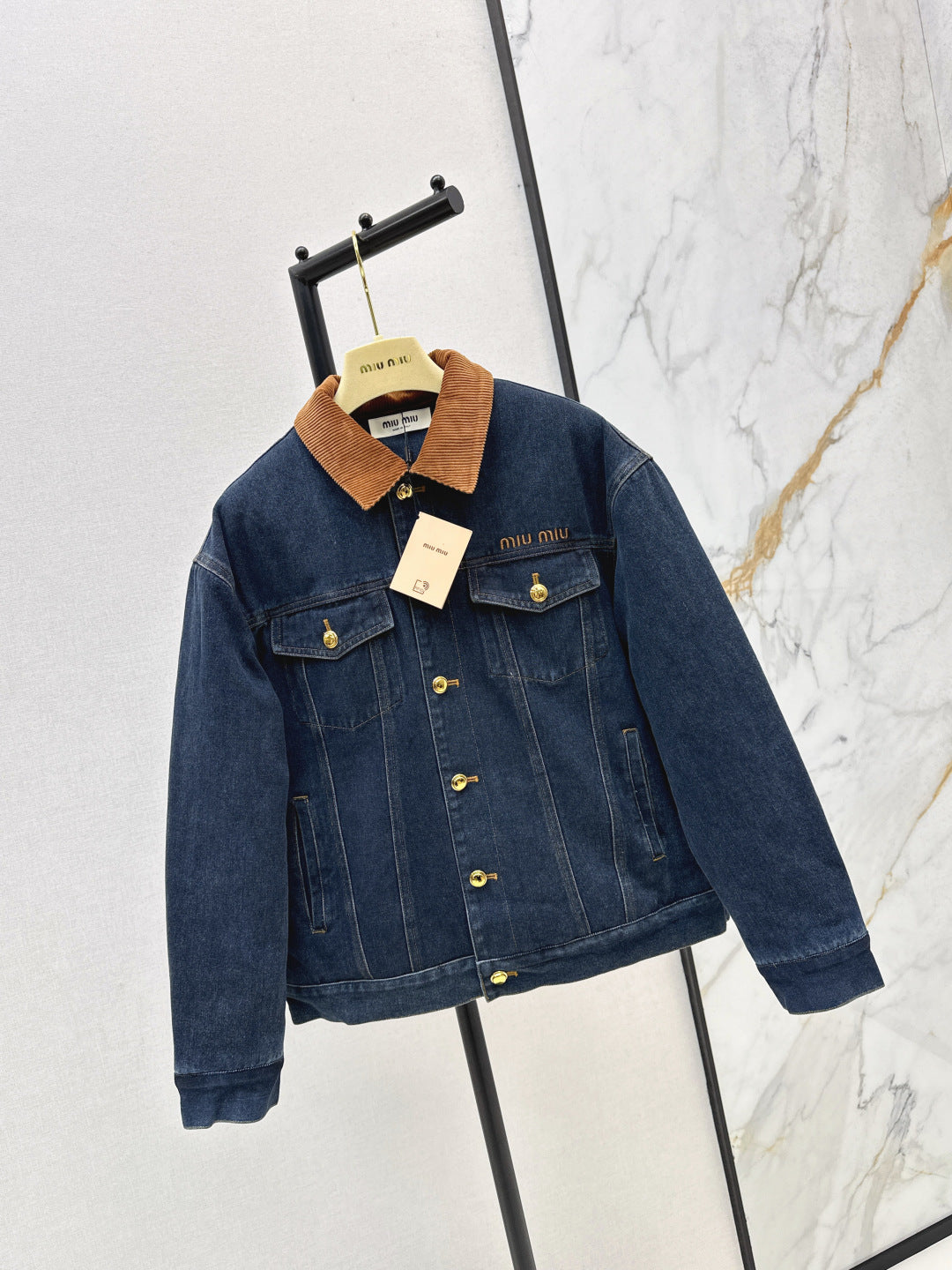 Miu 25fw denim padded jacket