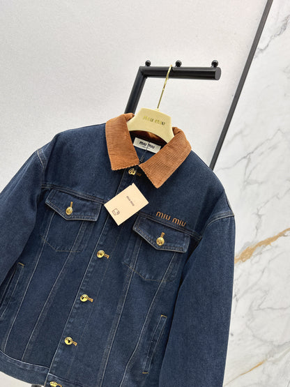 Miu 25fw denim padded jacket