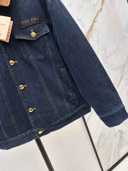 Miu 25fw denim padded jacket