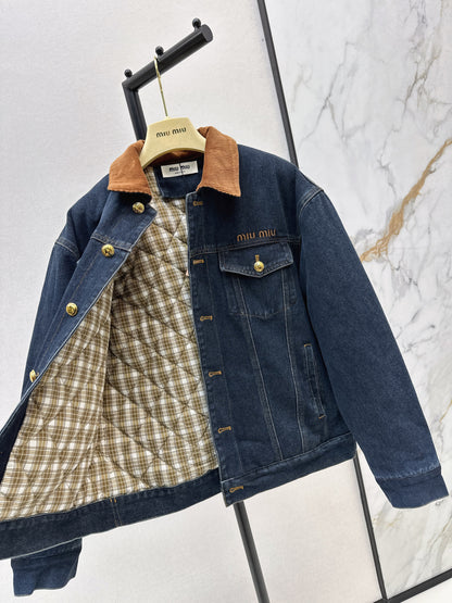Miu 25fw denim padded jacket