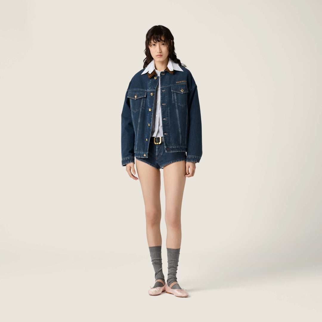 Miu 25fw denim padded jacket