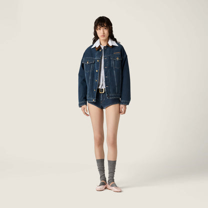 Miu 25fw denim padded jacket